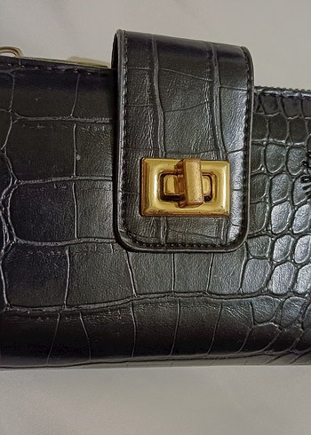Aypen Accessories Klasik Siyah Deri Tokalı Kadın Cüzdan