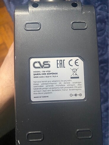  Beden CVS şarjlı dikey süpürge