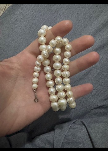 Beyaz Boncuklu Midi Kadın Kolye ve Bileklik Seti - Görsel 2