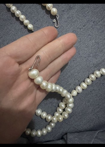 Beyaz Boncuklu Midi Kadın Kolye ve Bileklik Seti - Görsel 3