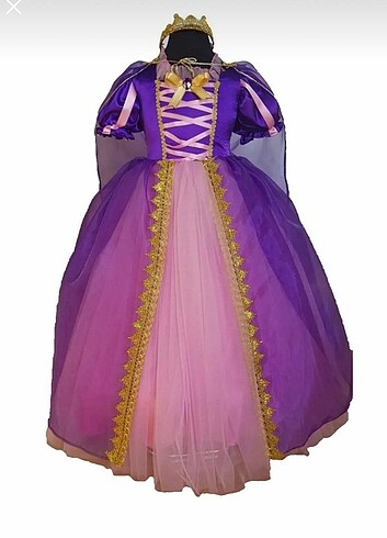 11-12 Yaş Beden Barbie rapunzel elbisr