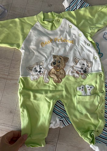 Nakışlı Pamuklu Bebek Tulumları - Görsel 3