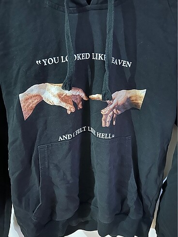 m Beden Siyah baskılı sweatshirt