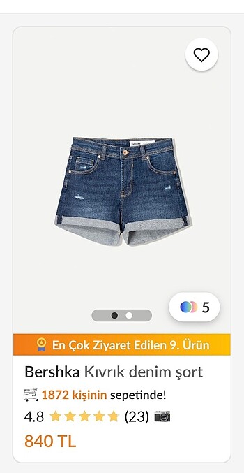 bershka denim katlamalı kot şort