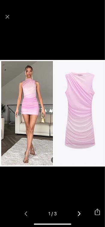 Zara pembe tül elbise