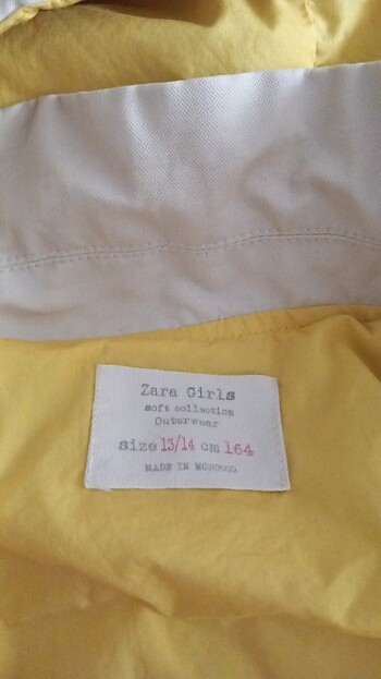 13-14 Yaş Beden camel Renk Zara Girls bej rengi kısa pardesü( ince mont)