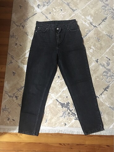 Siyah kapalı antrasit 38 beden mom jean 97 cm boy Trendyol marka