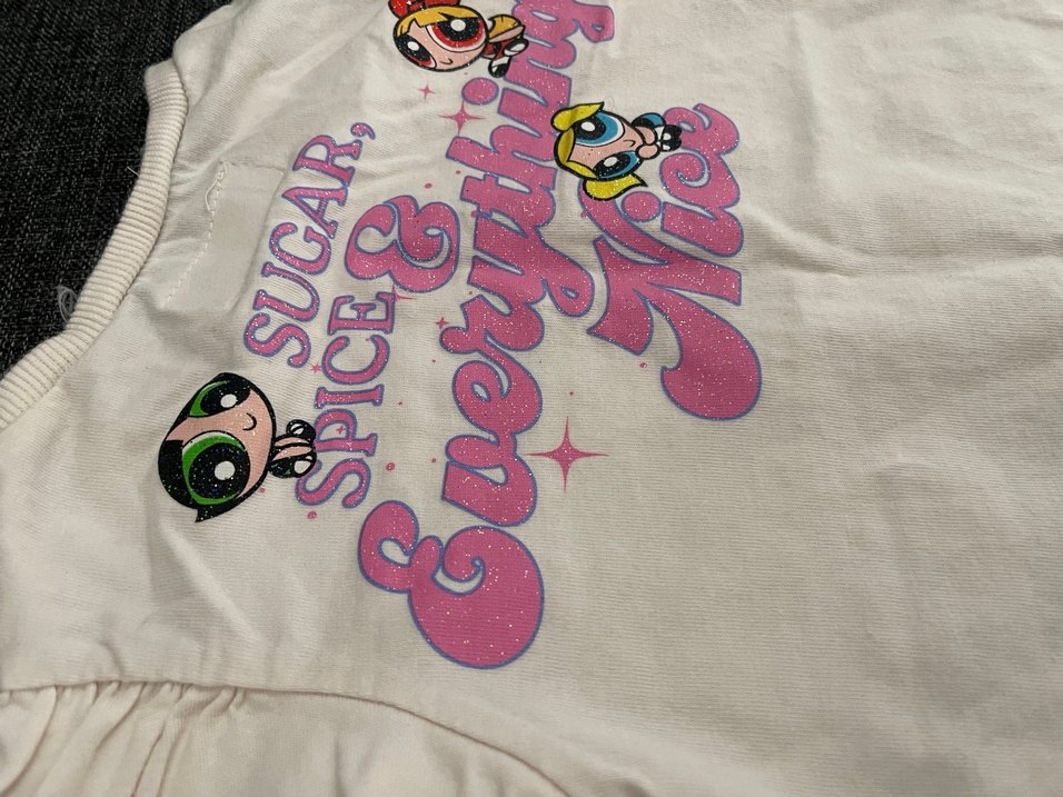 Kız Çocuk Beyaz Pamuklu Kabartmalı Tişört - Görsel 3