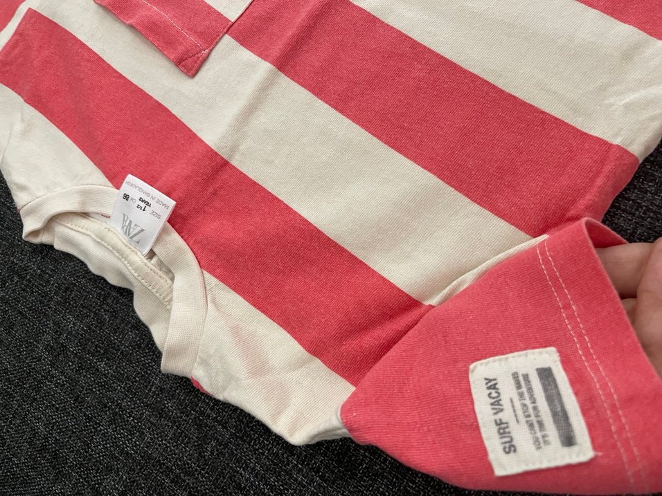 Kız Çocuk Pembe Çizgili Tişört - Görsel 2