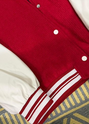 Düğmeli Kırmızı Kadın Spor Ceket - Görsel 4