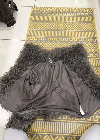 Gri Kürklü Bohem Kadın Kürk Ceket - Görsel 5