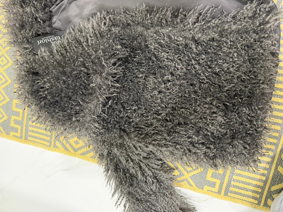 Gri Kürklü Bohem Kadın Kürk Ceket - Görsel 2