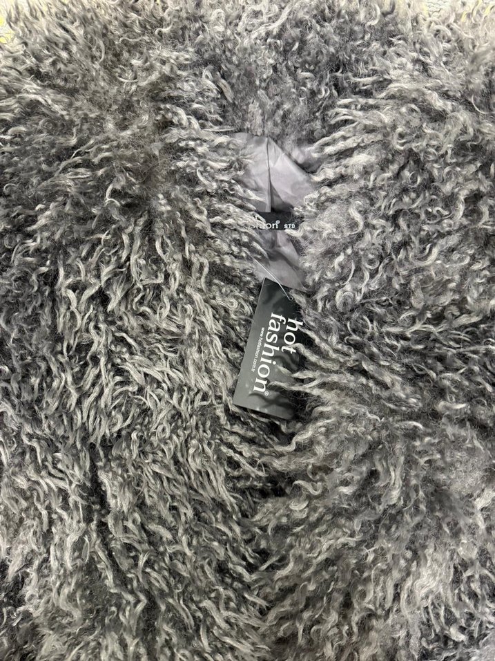 Gri Kürklü Bohem Kadın Kürk Ceket - Görsel 3