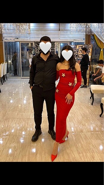 Mermaid kırmızı taşlı elbise