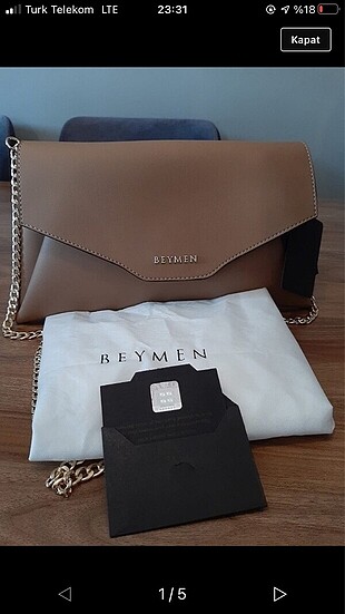 Beymen Taba Rengi Clutch Çanta