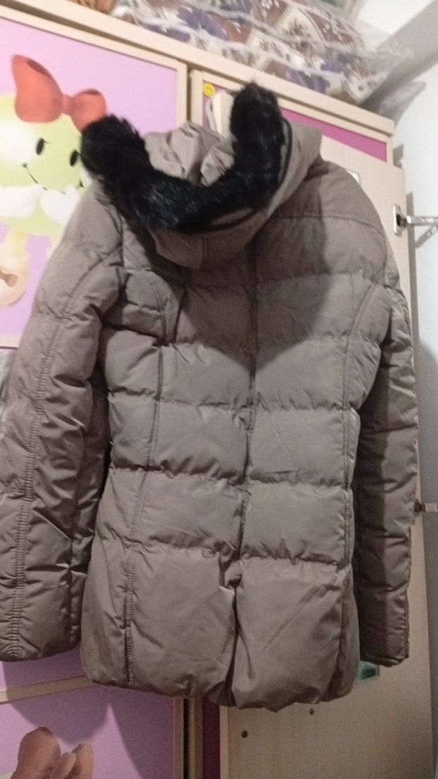 Gri Kadın Midi Boy Kışlık Mont - Görsel 2