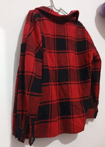 Kadın Kırmızı Ekose Düğmeli Gömlek - Görsel 2