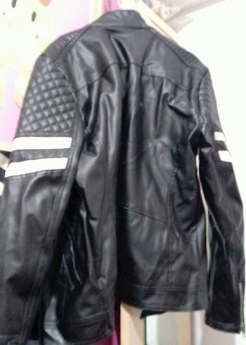 Siyah Deri Biker Ceket - Görsel 2