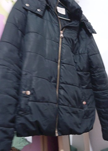 Siyah Kapüşonlu Fermuarlı Kadın Ceket - Görsel 2