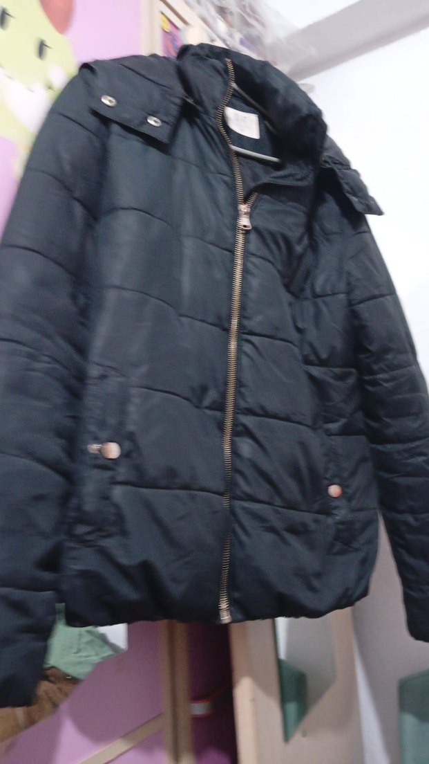 Siyah Kapüşonlu Fermuarlı Kadın Ceket - Görsel 2