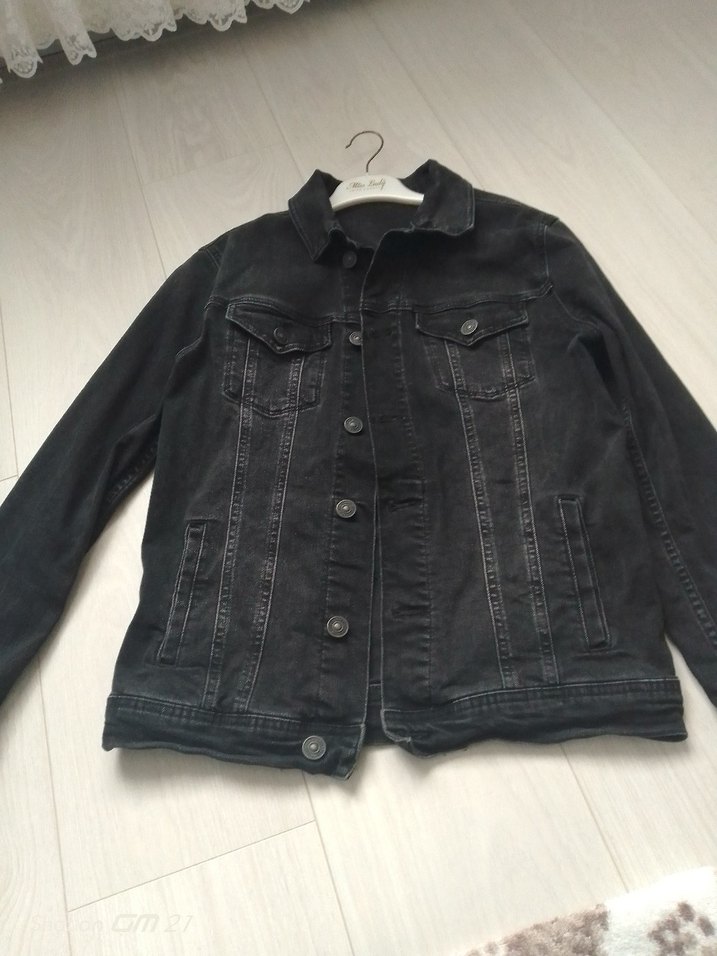 Siyah Düğmeli erkek Denim Ceket - Görsel 2