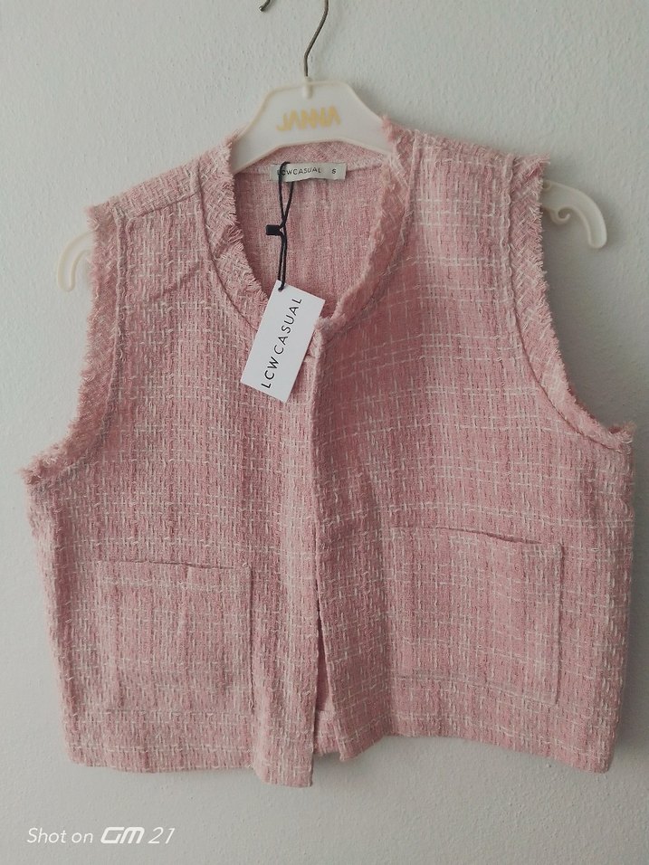 Düğmeli Kısa Pembe Kadın Takım - Görsel 3