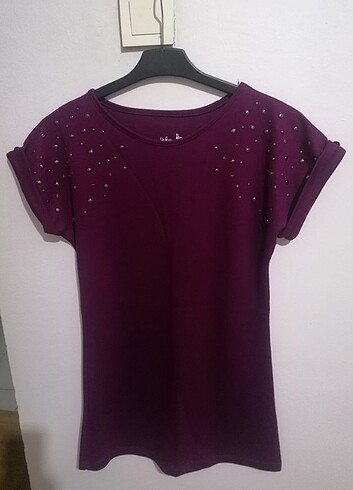 mürdüm tunik elbise