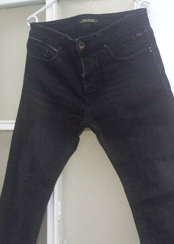 32 Beden Kemerli Siyah Regular Fit Erkek Kot Pantolon