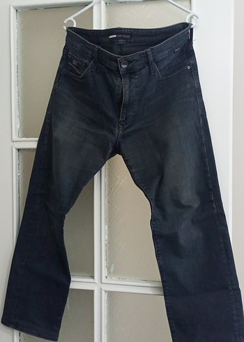 Indigo boru paça Kesim Erkek Denim Pantolon