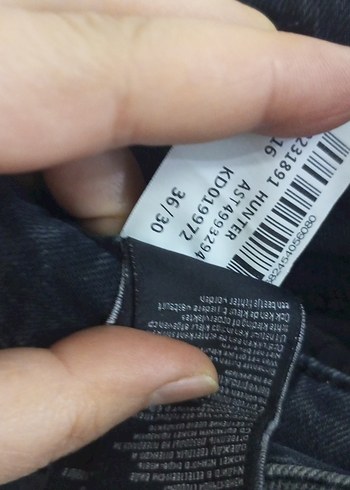 36 Beden gri Renk Indigo boru paça Kesim Erkek Denim Pantolon