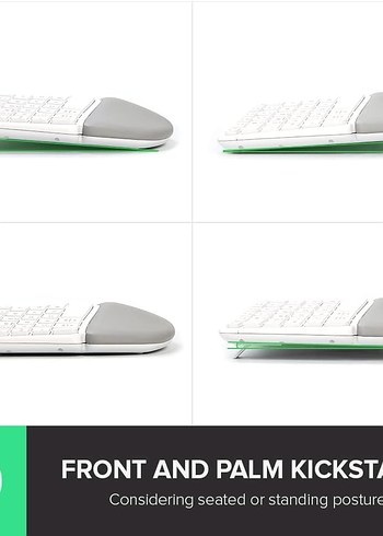 Delux Ergonomik Beyaz Klavye ve Gri Bilek Desteği - Görsel 4