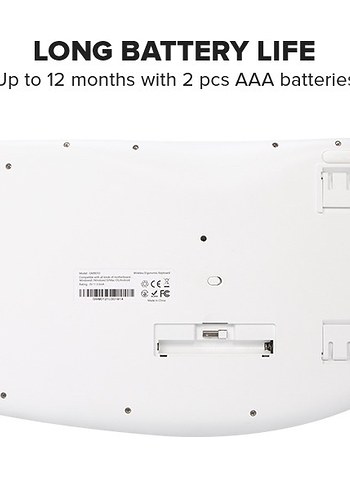 Delux Ergonomik Beyaz Klavye ve Gri Bilek Desteği - Görsel 9