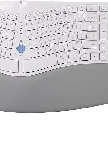 Delux Ergonomik Beyaz Klavye ve Gri Bilek Desteği - Görsel 8