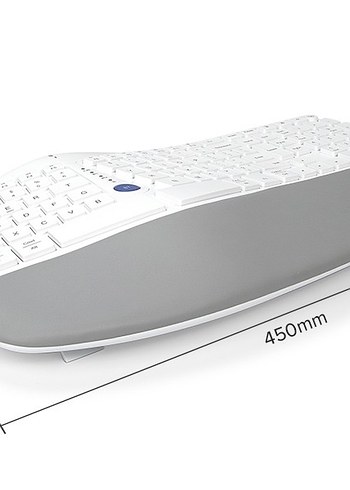 Delux Ergonomik Beyaz Klavye ve Gri Bilek Desteği - Görsel 10