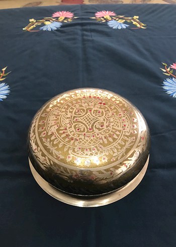 Pirinç Metal Kase,Gülsuyuluk ve Tepsi Takımı - Görsel 2