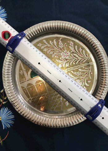 Pirinç Metal Kase,Gülsuyuluk ve Tepsi Takımı - Görsel 9