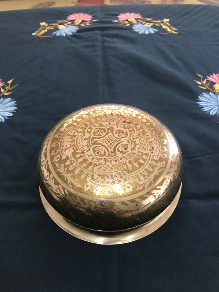 Pirinç Metal Kase,Gülsuyuluk ve Tepsi Takımı - Görsel 2