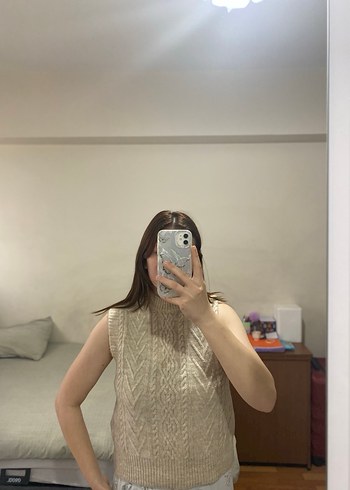 Bej Örgü Kadın Süveter - Görsel 2