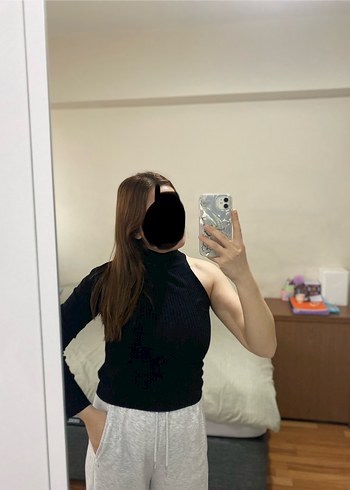 Tek Kollu Siyah Yarım Balıkçı Kazak - Görsel 2