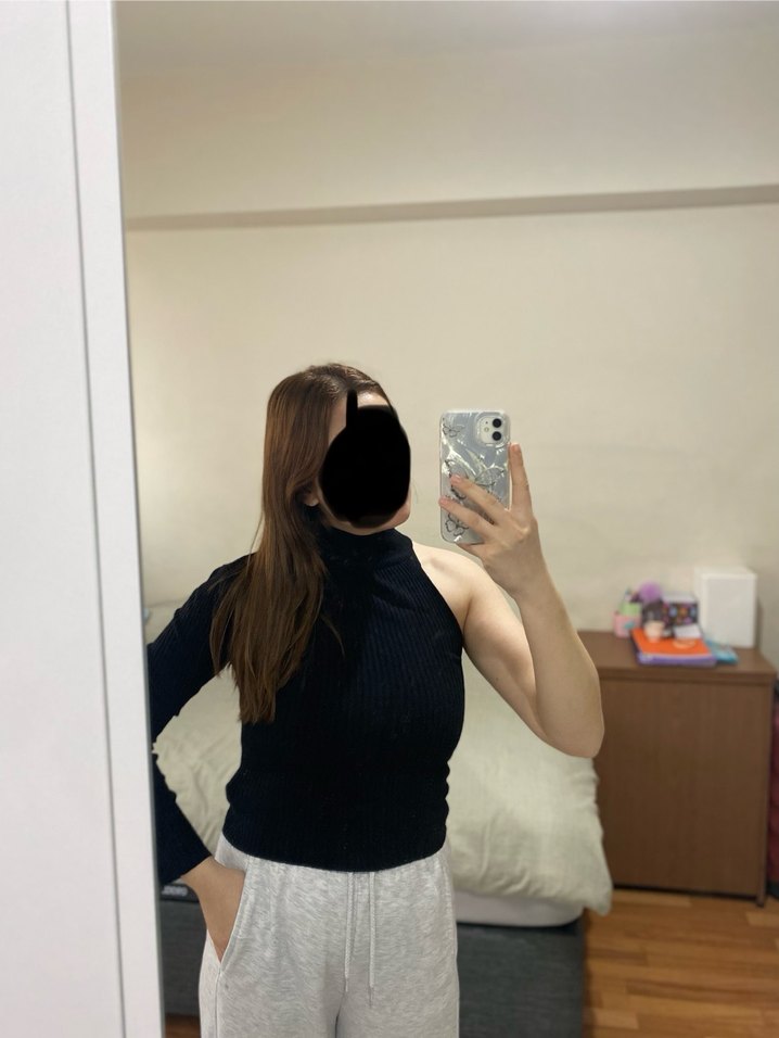 Tek Kollu Siyah Yarım Balıkçı Kazak - Görsel 2