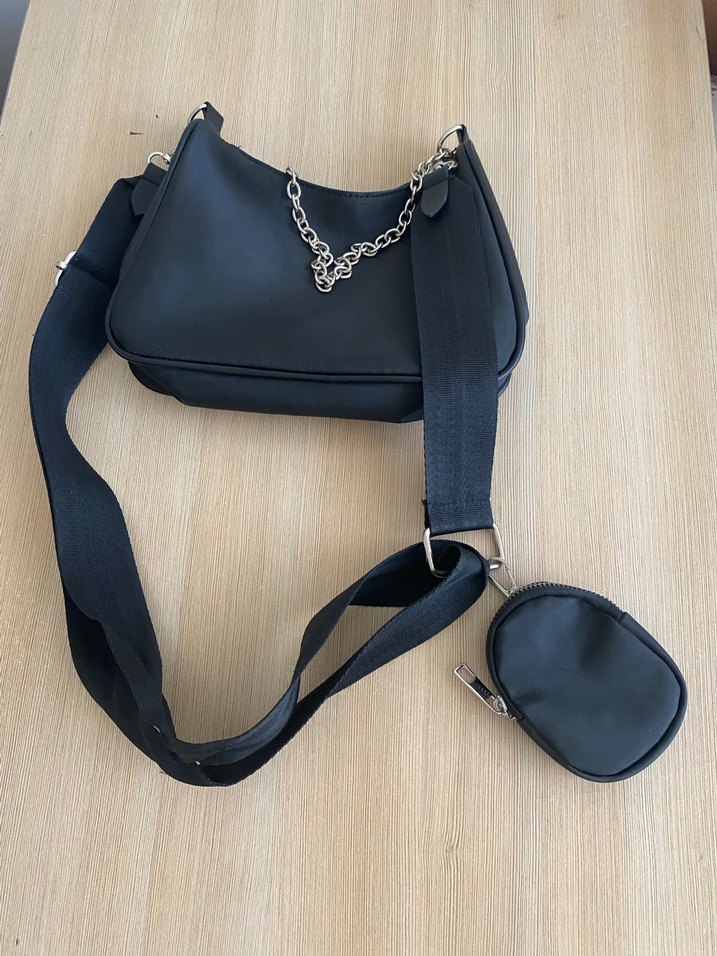 Zincir Detaylı Siyah Kadın Omuz Çantası - Görsel 2