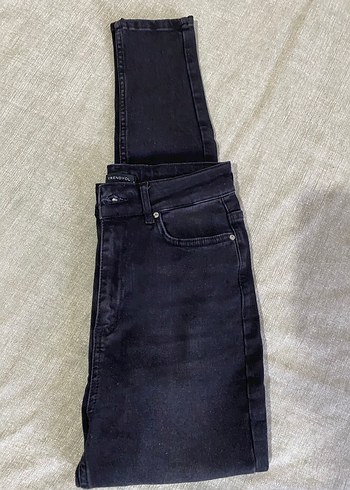 Gri Midi Boy Kadın Denim Kot Pantolon - Görsel 2