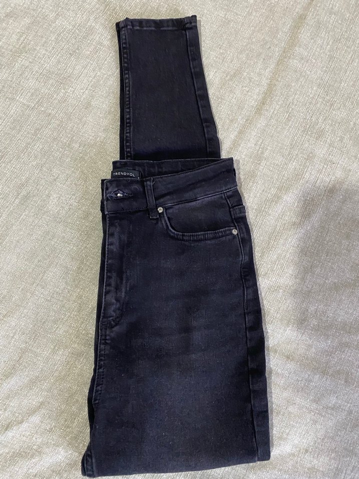 Gri Midi Boy Kadın Denim Kot Pantolon - Görsel 2