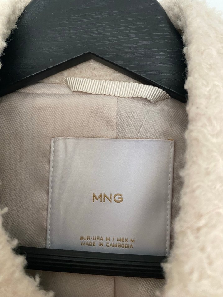 MANGO Bej Düğmeli Kadın Midi Boy Rahat Ceket - Görsel 2