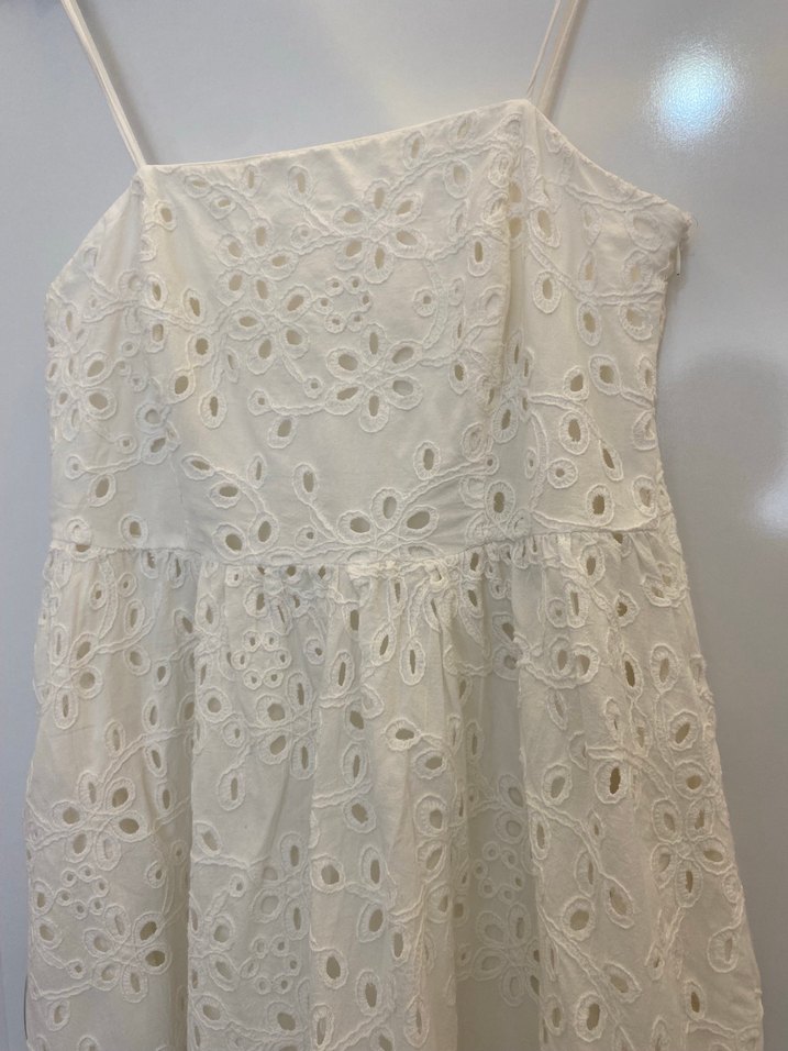 Beyaz Nakışlı fisto Uzun Elbise - Görsel 3