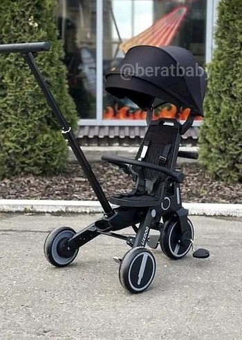 Kraft Siyah Luxmom Üç Tekerlekli Bisiklet katlanır ebeveyn kontrollü