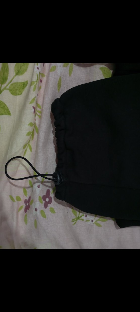 Siyah void yazılı eşofman altı ayarlanbilir paça - Görsel 2