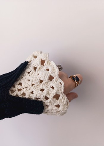 Dantel Detaylı Bohem Örgü Kadın Eldiveni - Görsel 5