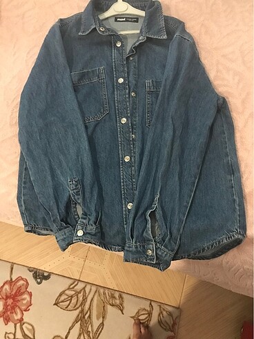 s Beden lacivert Renk Mavi jeans kadın kot ceket gömlek