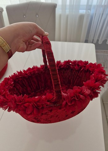 Beden Bordo Kına tepsisi ve Kına sepeti ikili
